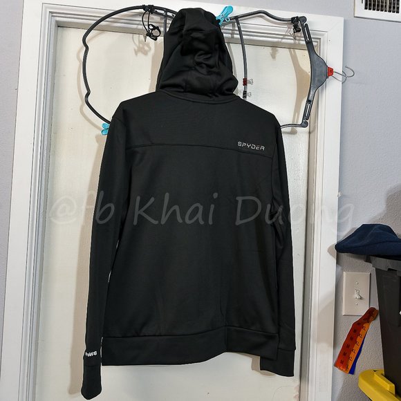Spyder Men Active Hooded Full Zip Jacket, BLACK ,‎ Size select - Picture 7 of 8